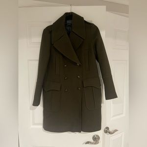 ZARA khaki green military style peacoat size M
